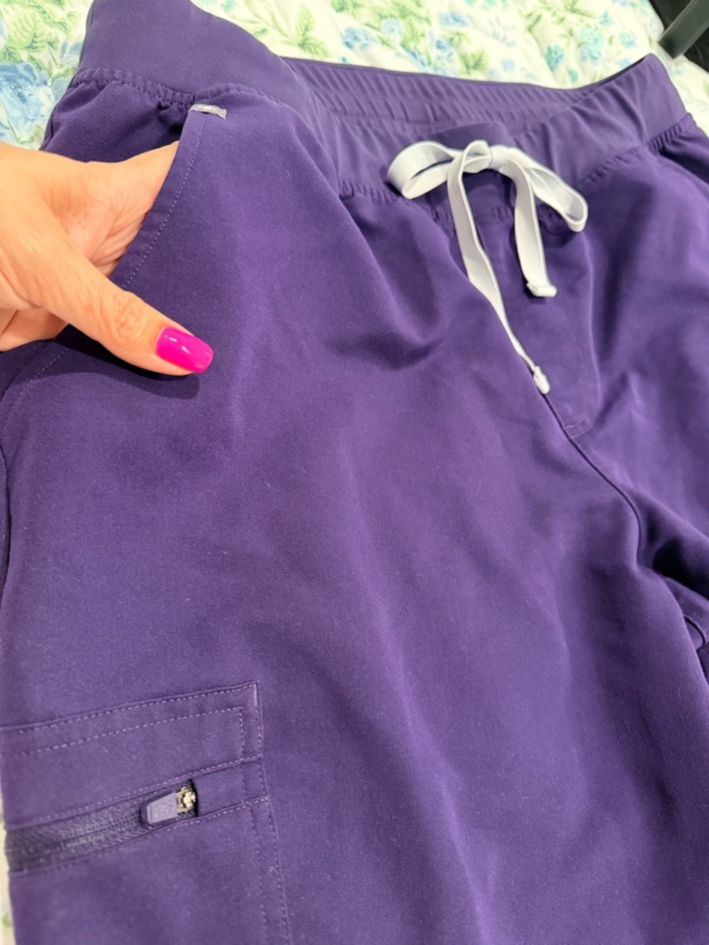 Fig Drawstring Jogger Pants- purple jam , PO# 5298, - Picture 6 of 9